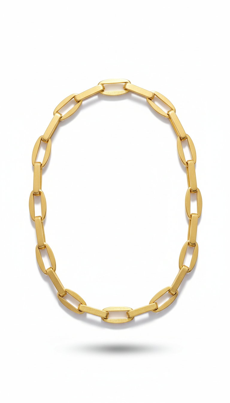 Modern gold link necklace