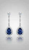 Sapphire and diamond drop earrings